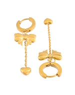 Thumbnail for VOJ Gold Plated Bow Designed Hoop Drop Earrings