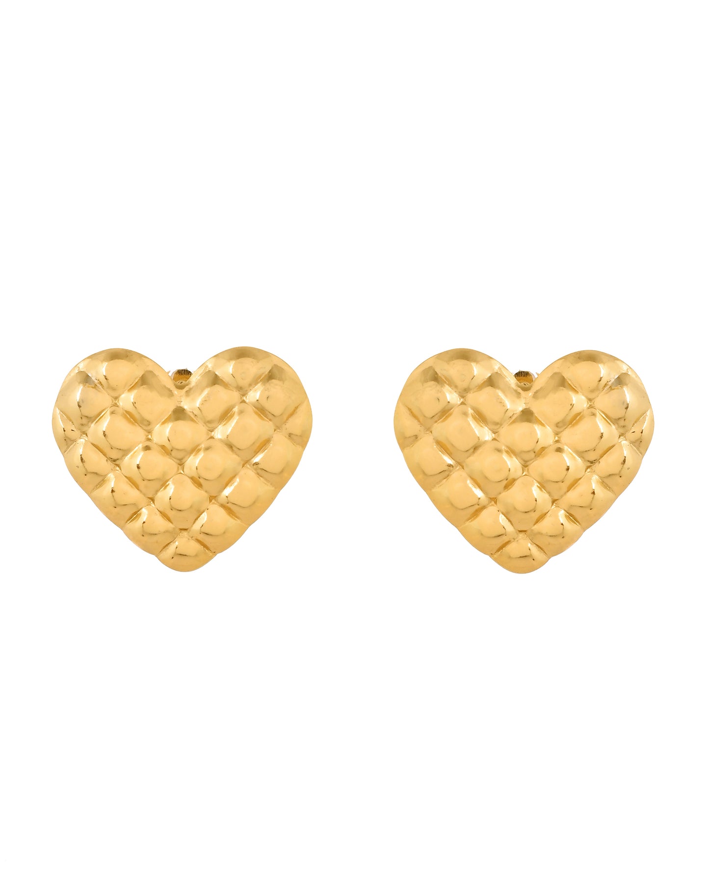 VOJ Gold Plated Heart Designed Studs Earrings - Dista