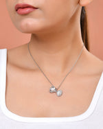 Thumbnail for VOJ Elegant Silver-Plated Shell Design Pendant With Pearl Accent Necklace - Dista
