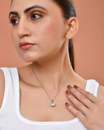 Thumbnail for VOJ Elegant Silver-Plated Shell Design Pendant With Pearl Accent Necklace - Dista