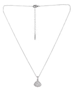 Thumbnail for VOJ Elegant Silver-Plated Shell Design Pendant With Pearl Accent Necklace - Dista