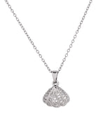 Thumbnail for VOJ Elegant Silver-Plated Shell Design Pendant With Pearl Accent Necklace - Dista