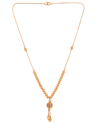 VOJ Gold Plated Stone Studded Circular Shaped Chain For Women - Dista