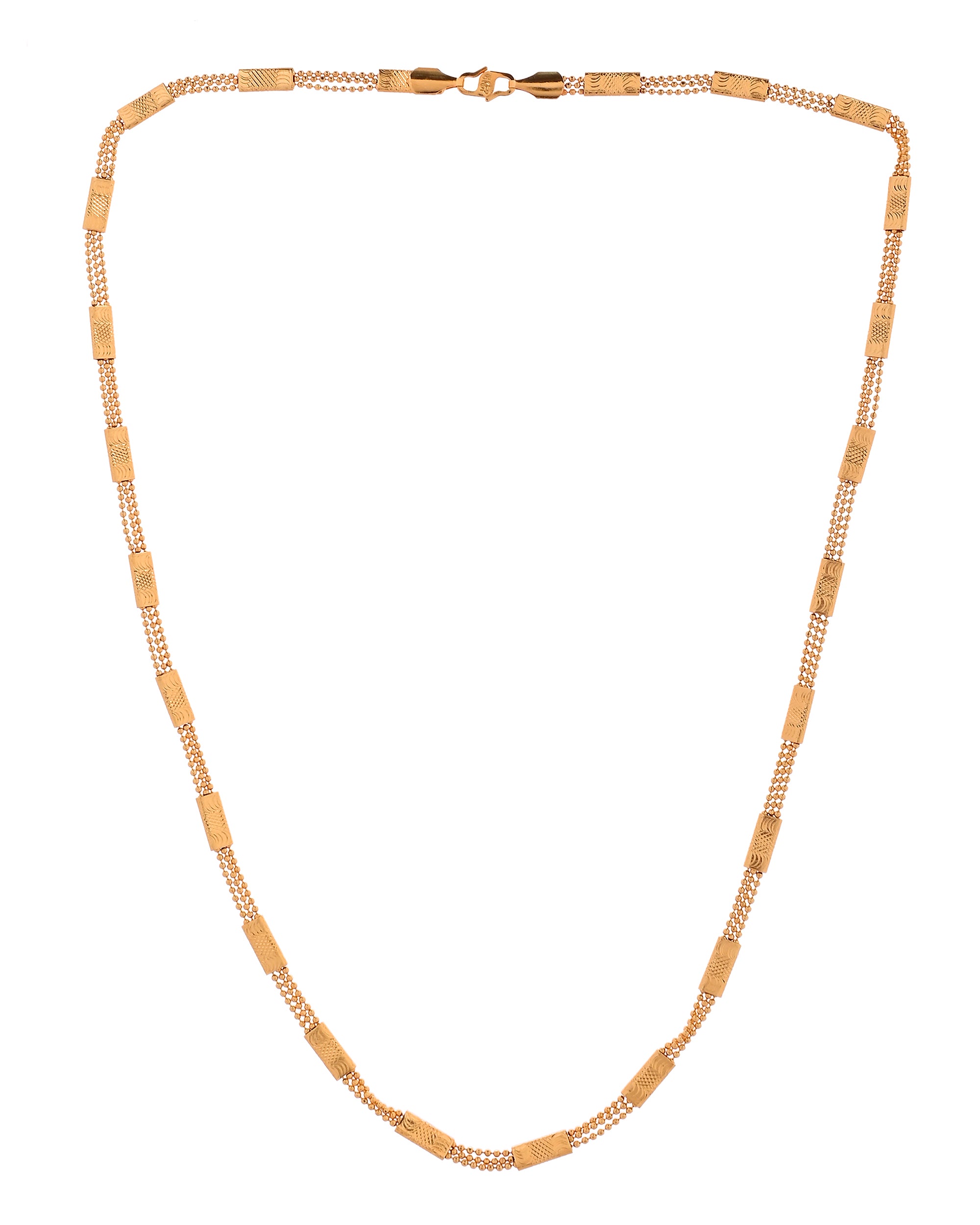 VOJ Gold Plated Rectangular With Multi Layer Chain For Men