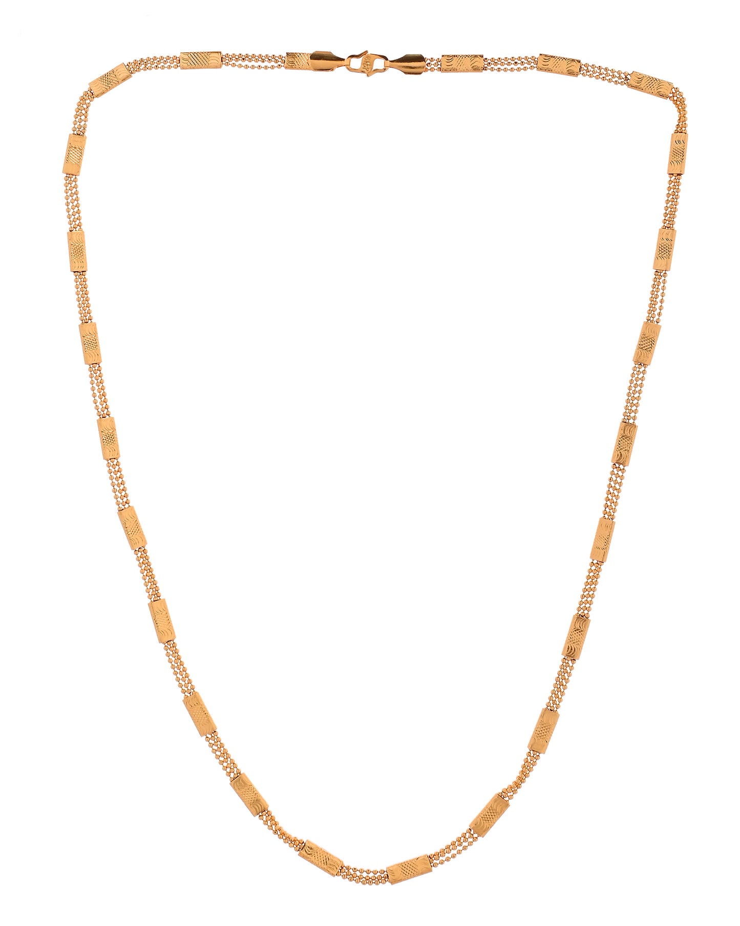 VOJ Gold Plated Rectangular With Multi Layer Chain For Men - Dista
