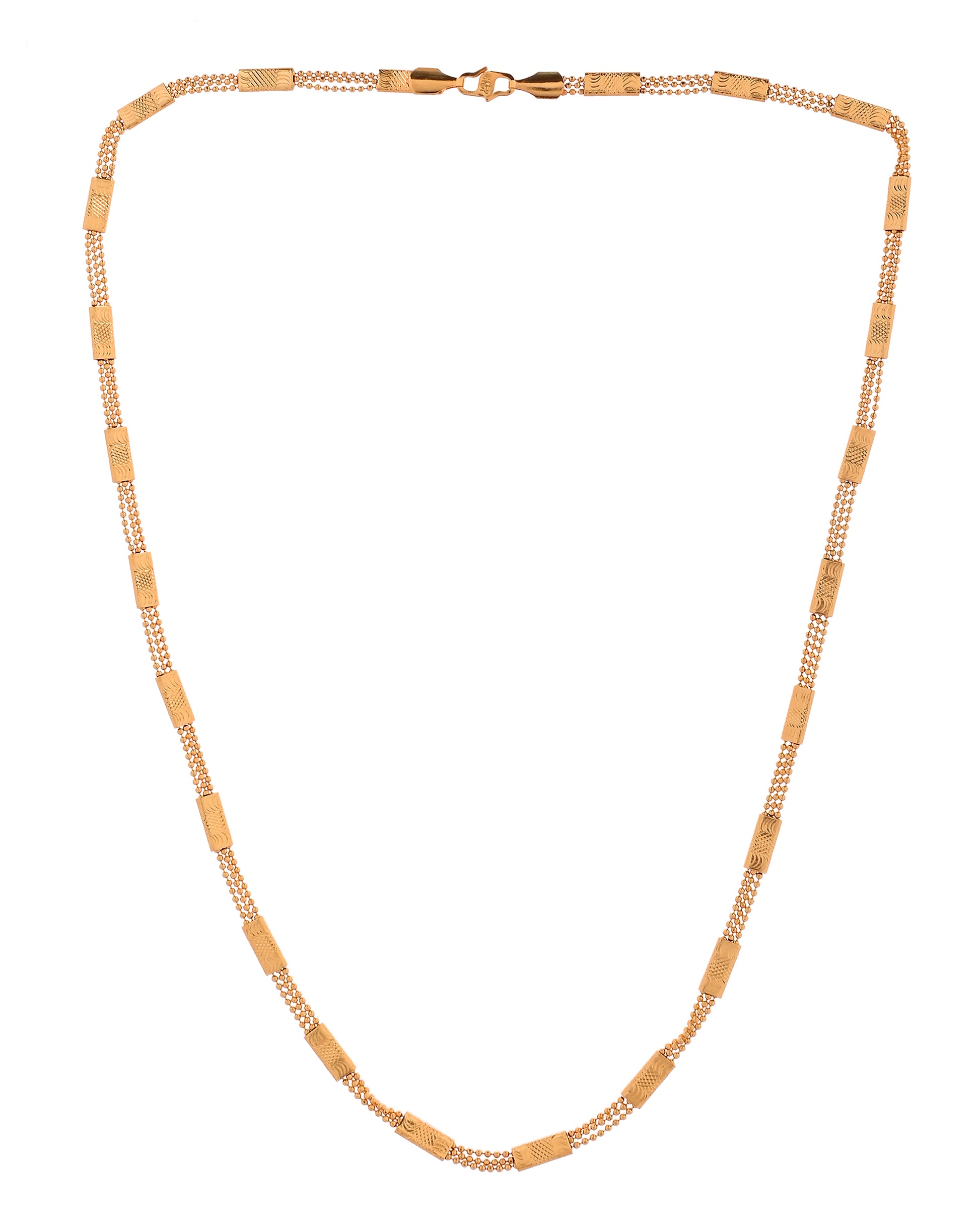 VOJ Gold Plated Rectangular With Multi Layer Chain For Men - Dista