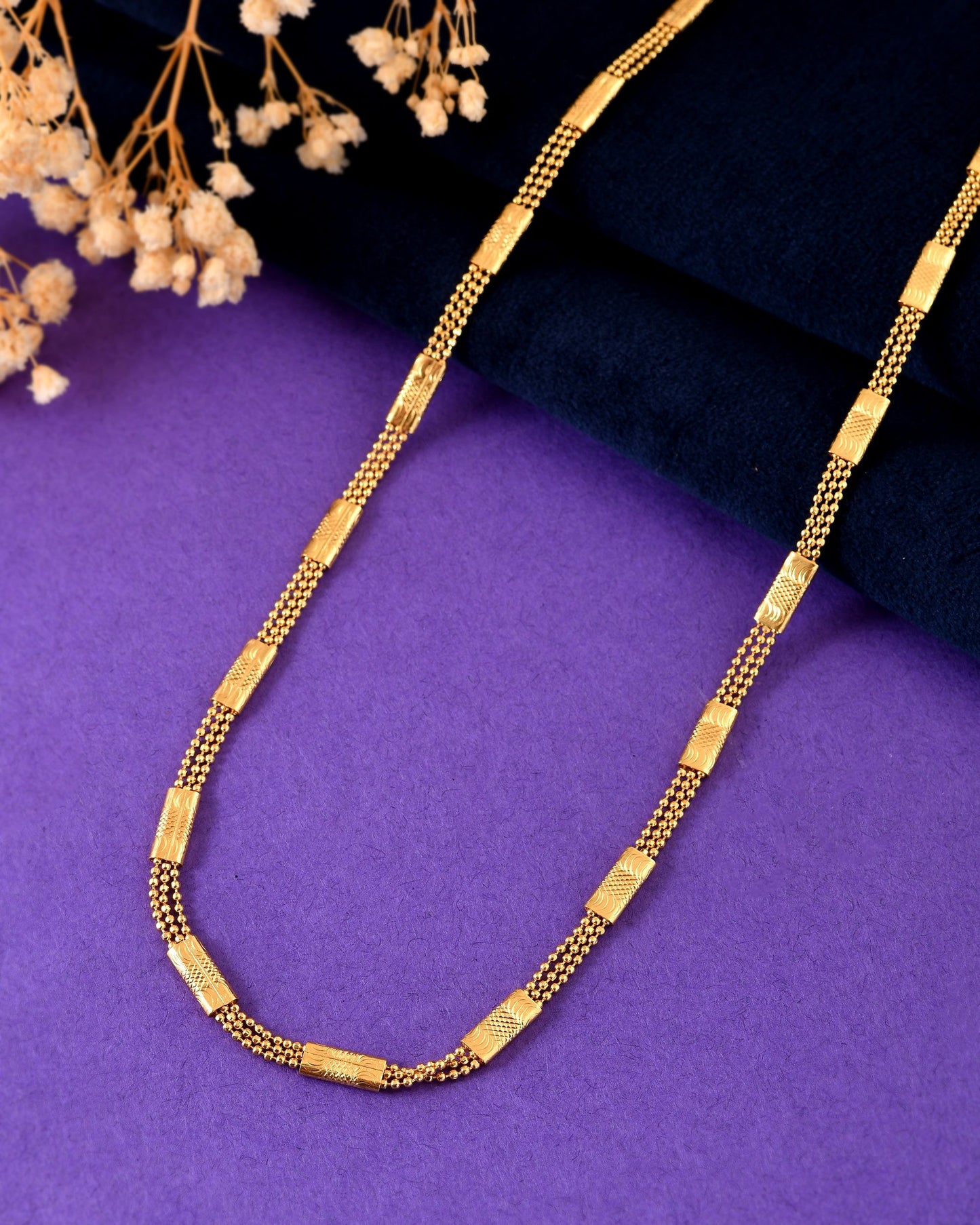 VOJ Gold Plated Rectangular With Multi Layer Chain For Men - Dista