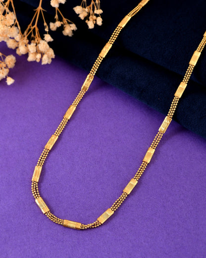 VOJ Gold Plated Rectangular With Multi Layer Chain For Men - Dista