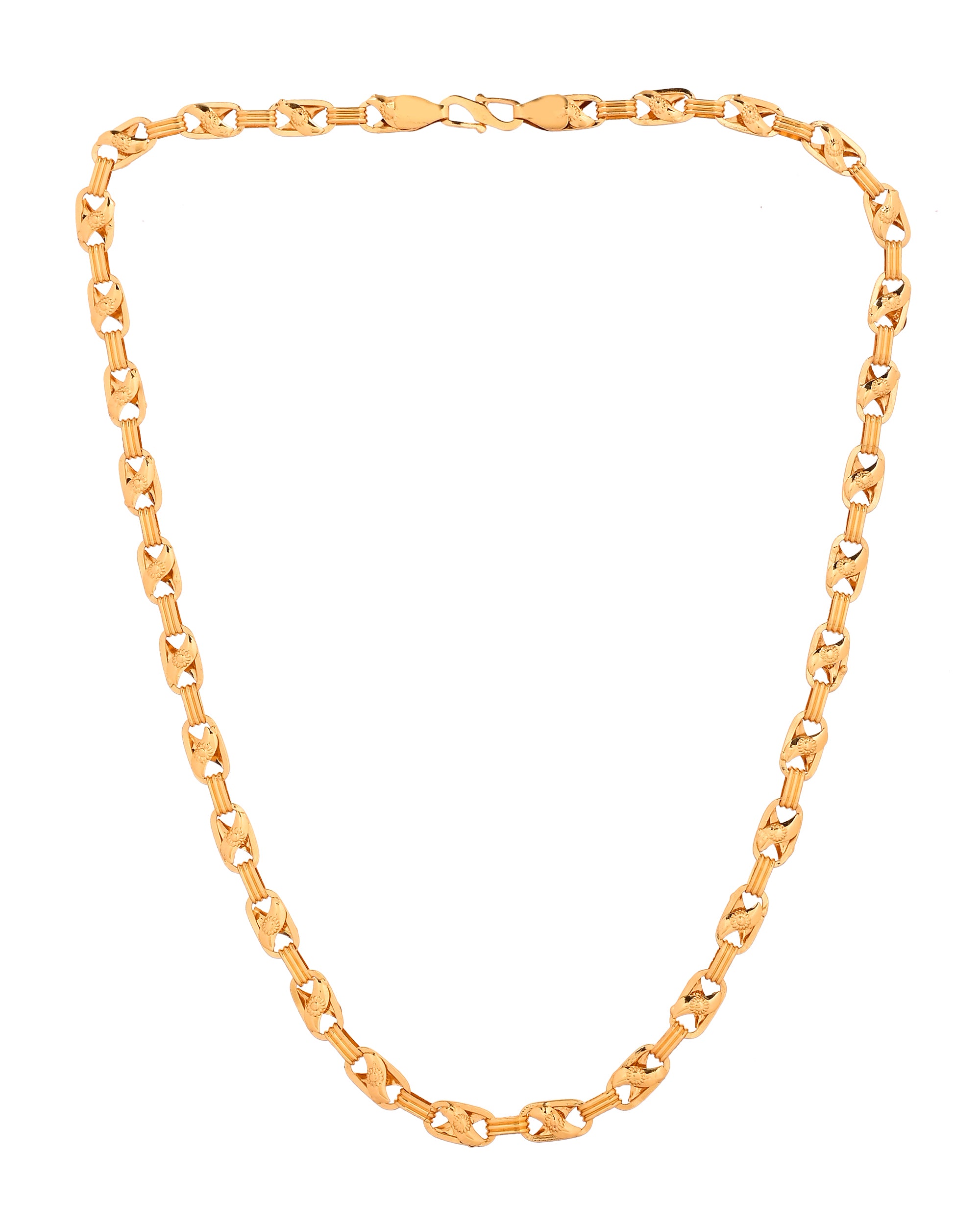 VOJ Gold Toned Elegant Designer Link Chain For Men - Dista