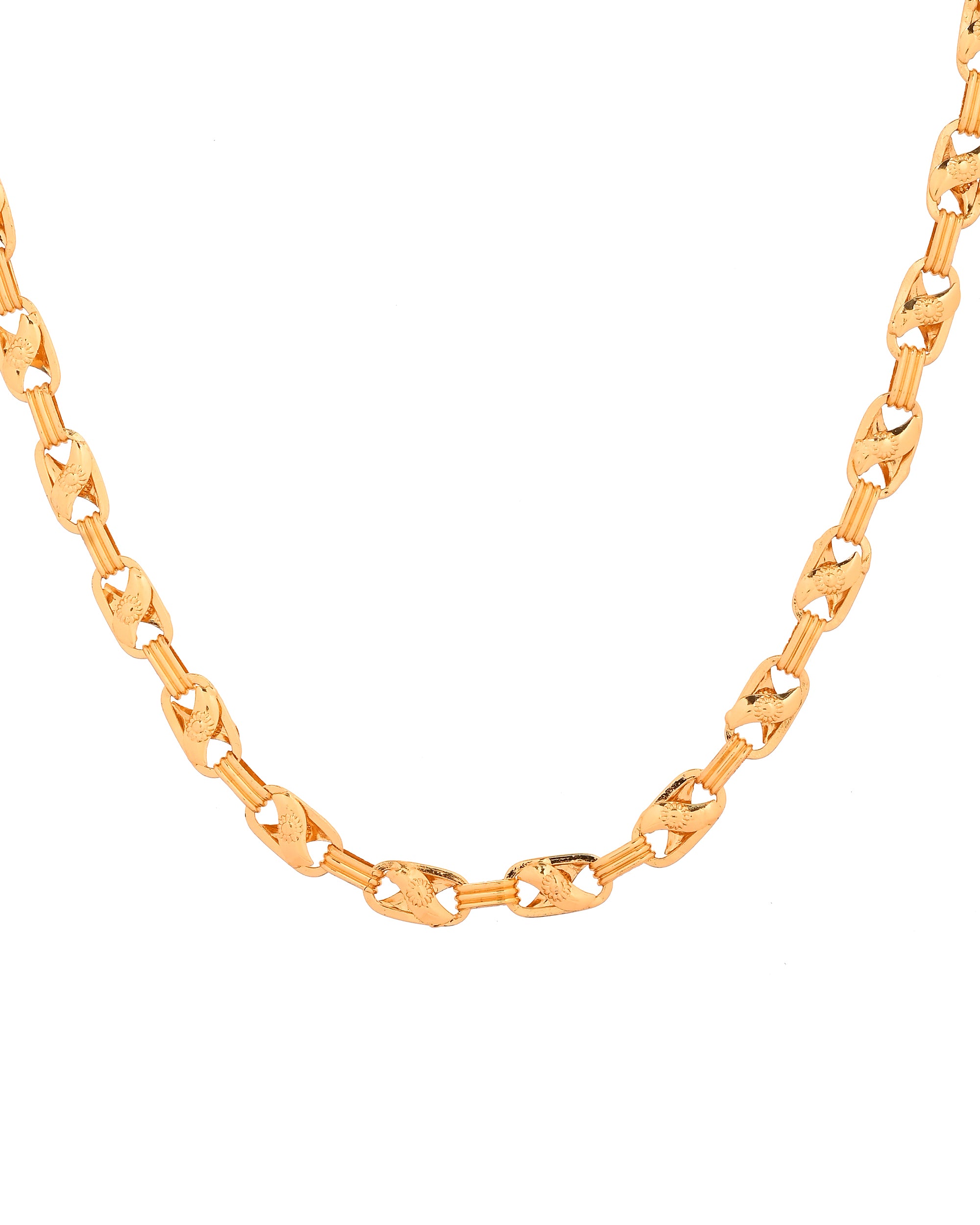 VOJ Gold Toned Elegant Designer Link Chain For Men - Dista
