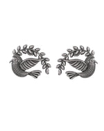 Thumbnail for VOJ Silver Plated Bird Designed Oxidized Studs Earrings