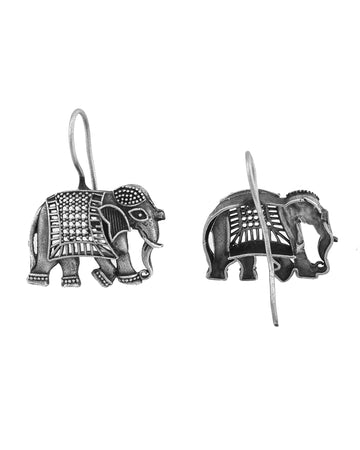 VOJ Silver Toned Animal Designed Drop Earrings - Dista