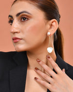 Thumbnail for VOJ Gold Plated Stone With Pearl Long Studs Earrings - Dista