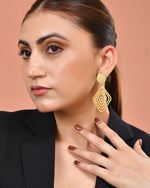 Thumbnail for VOJ Gold Plated Square Twisted Designed Drop Earrings