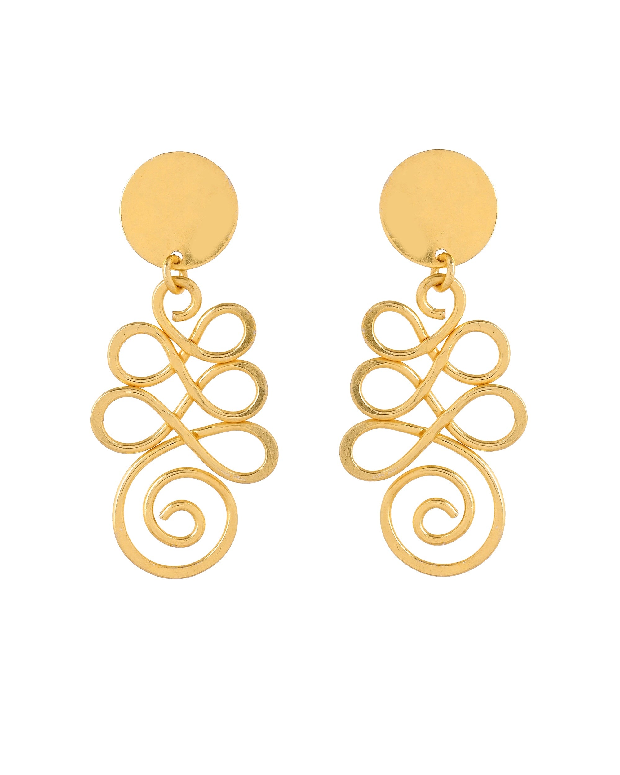 VOJ Gold Plated Designer Drop Earrings