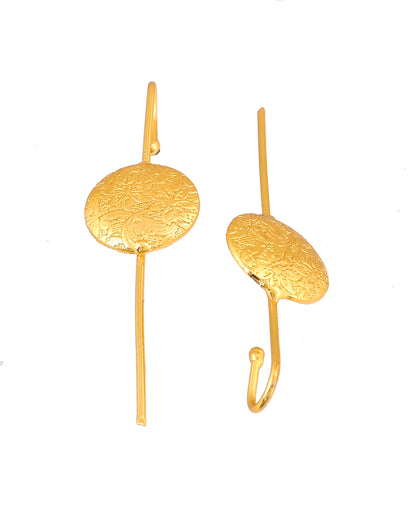 VOJ Gold Plated Circular Ear Cuff Earrings - Dista