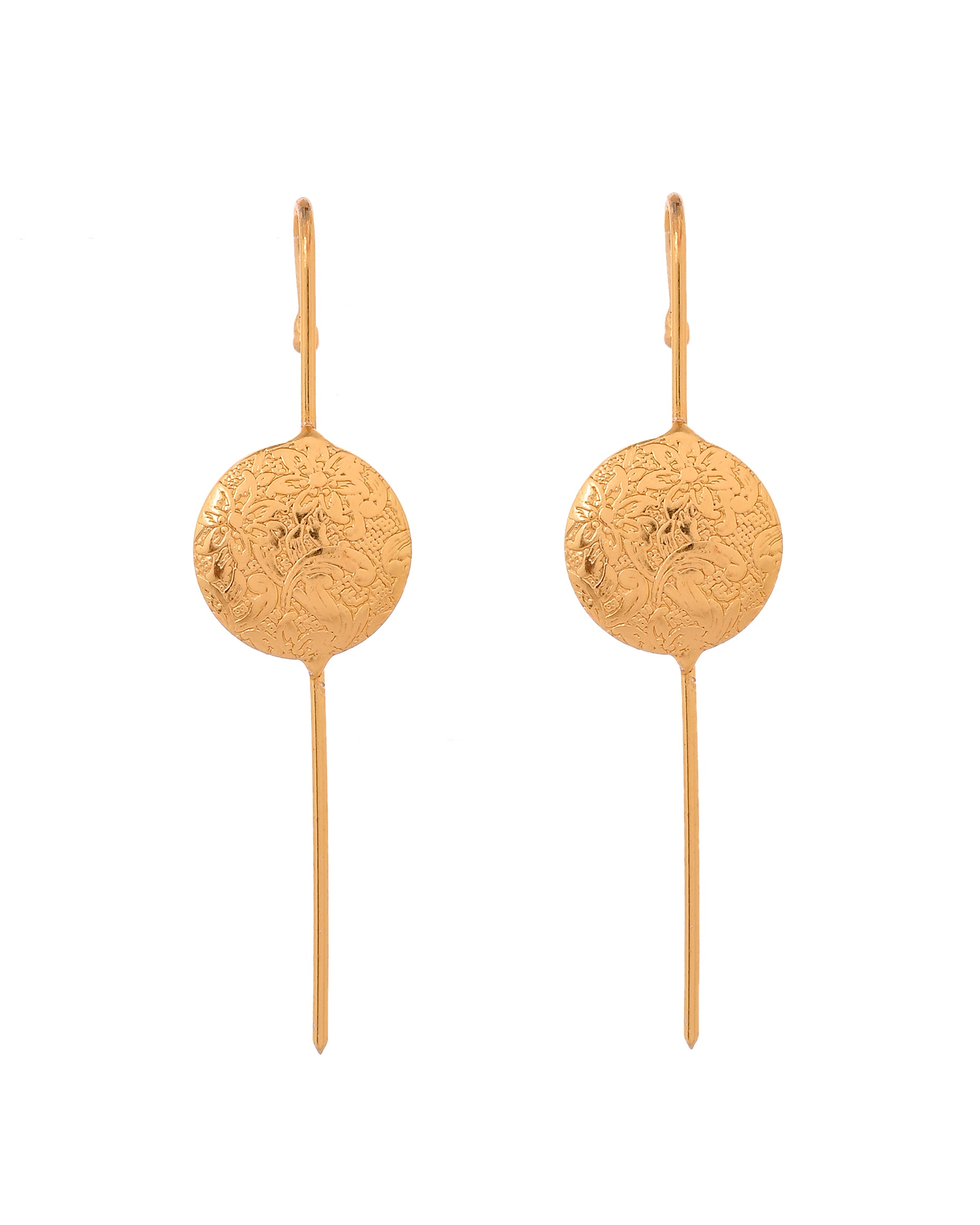 VOJ Gold Plated Circular Ear Cuff Earrings