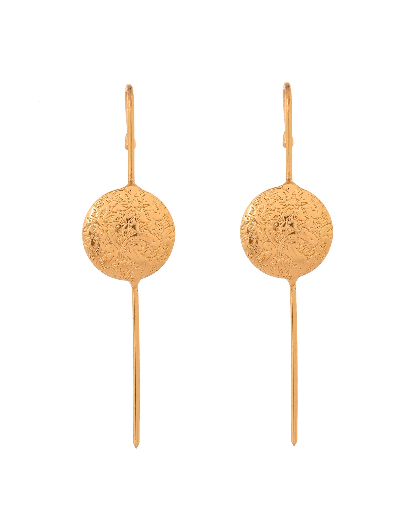 VOJ Gold Plated Circular Ear Cuff Earrings - Dista