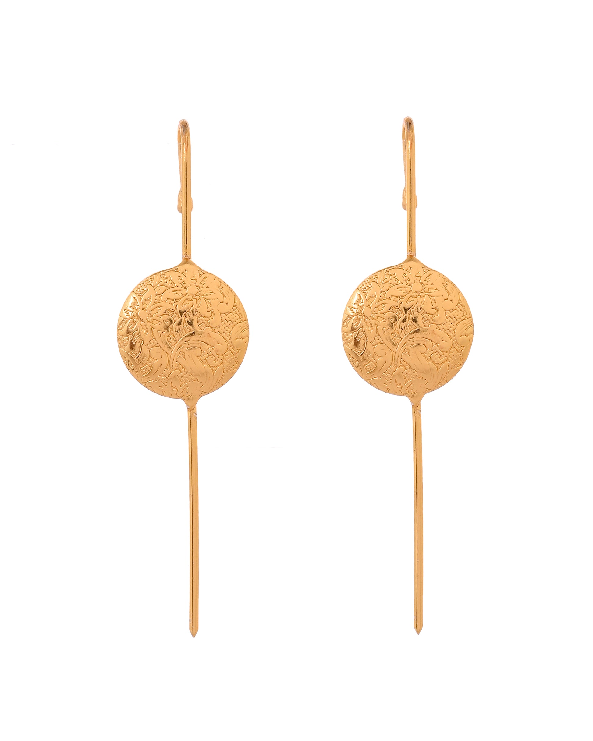 VOJ Gold Plated Circular Ear Cuff Earrings - Dista