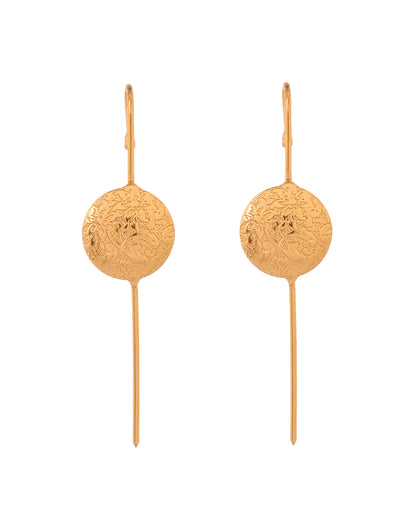 VOJ Gold Plated Circular Ear Cuff Earrings - Dista