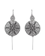 Thumbnail for VOJ Silver Toned Floral Design Oxidized Ear Cuff Earrings - Dista