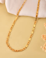Thumbnail for VOJ Gold Plated Thunder Light Shaped Biscuit Chain For Men