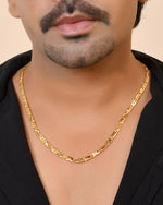Thumbnail for VOJ Gold Plated Geometric Designed Biscuit Chain For Men