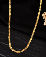 Thumbnail for VOJ Gold Plated Geometric Designed Biscuit Chain For Men
