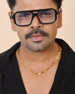 Thumbnail for VOJ Gold Plated Square Designed Biscuit Chain For Men