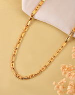 Thumbnail for VOJ Gold Plated Square Designed Biscuit Chain For Men