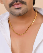 Thumbnail for VOJ Gold Plated Fish Designed Biscuit Chain For Men