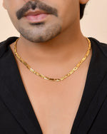 Thumbnail for VOJ Gold Toned Rectangular Designed Biscuit Chain For Men