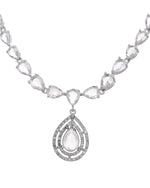Thumbnail for VOJ Silver Toned Tear Drop Shaped Stone Ad Necklace Set - Dista