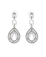 Thumbnail for VOJ Silver Toned Tear Drop Shaped Stone Ad Necklace Set - Dista