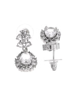 Thumbnail for VOJ Silver Plated Drop Shaped Stone With Ad Stone Simple Jewellery Set - Dista