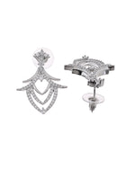 Thumbnail for VOJ Silver Plated Cz Stone Studded Designer Elegant Necklace Set - Dista