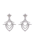 Thumbnail for VOJ Silver Plated Cz Stone Studded Designer Elegant Necklace Set - Dista