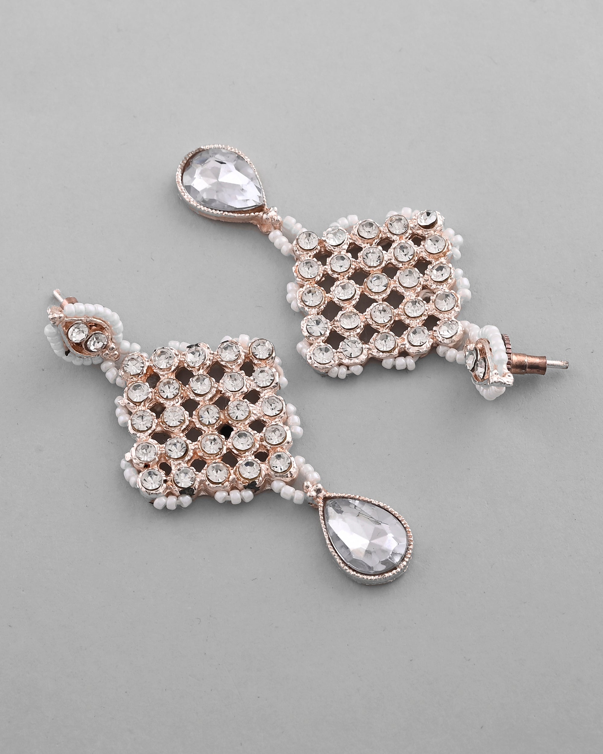 VOJ Silver Plated Party Wear AD Choker Necklace Jewellery Set - Distacart