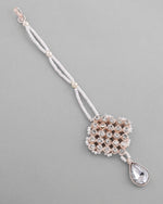 Thumbnail for VOJ Silver Plated Party Wear AD Choker Necklace Jewellery Set - Distacart