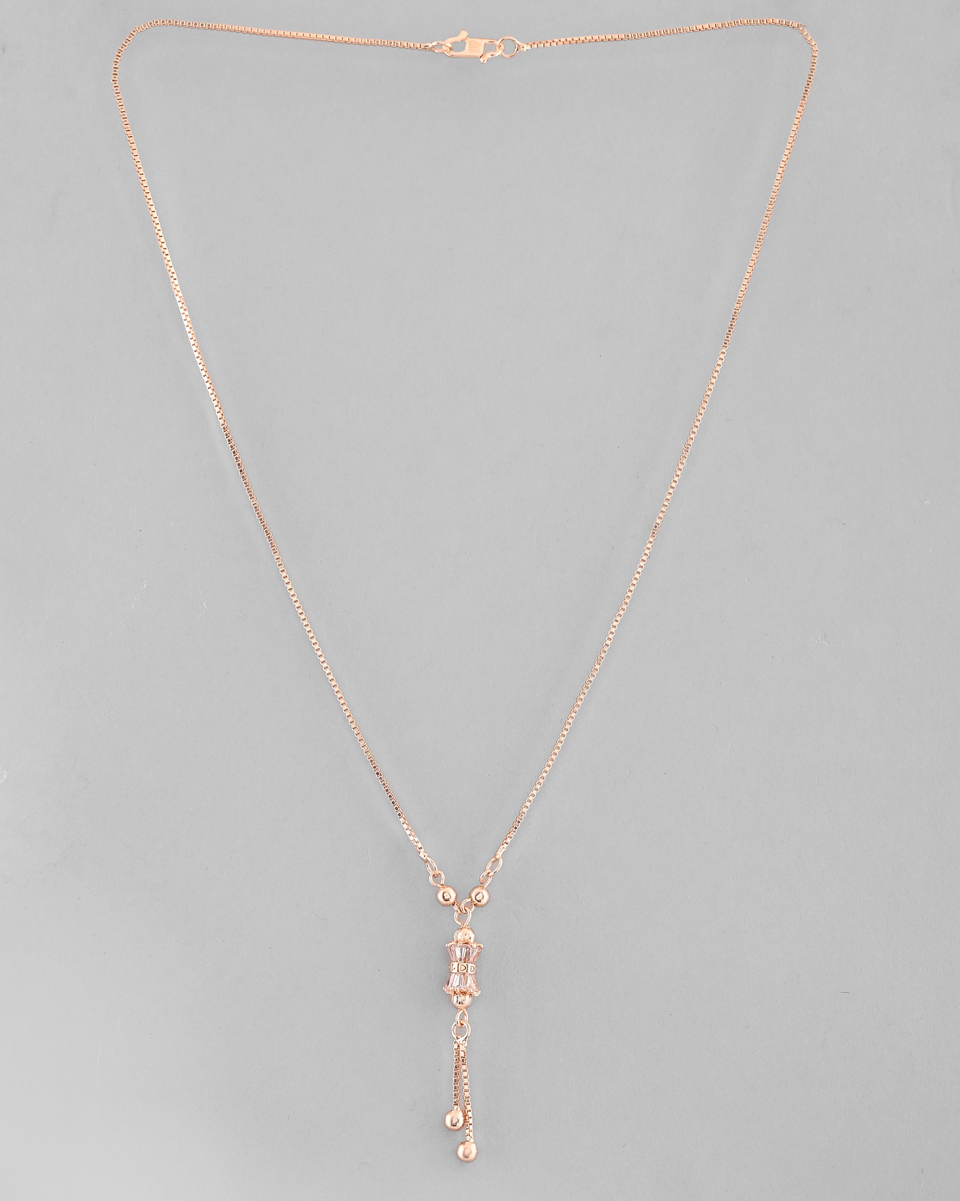 VOJ Rose Gold-Polished AD Stone Studded Chain - Distacart