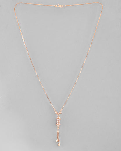 VOJ Rose Gold-Polished AD Stone Studded Chain - Distacart