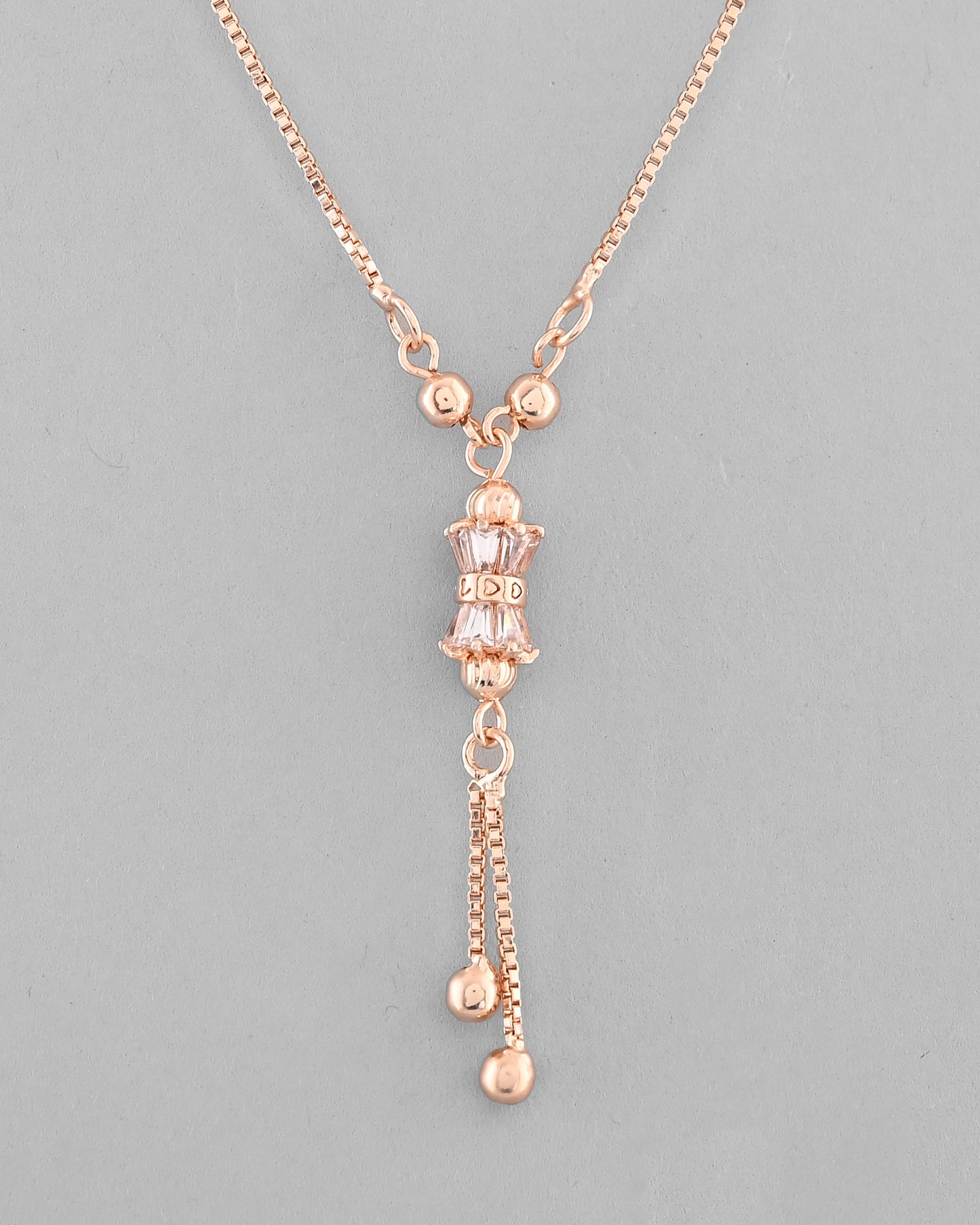VOJ Rose Gold-Polished AD Stone Studded Chain - Distacart