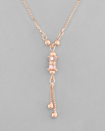 VOJ Rose Gold-Polished AD Stone Studded Chain - Distacart