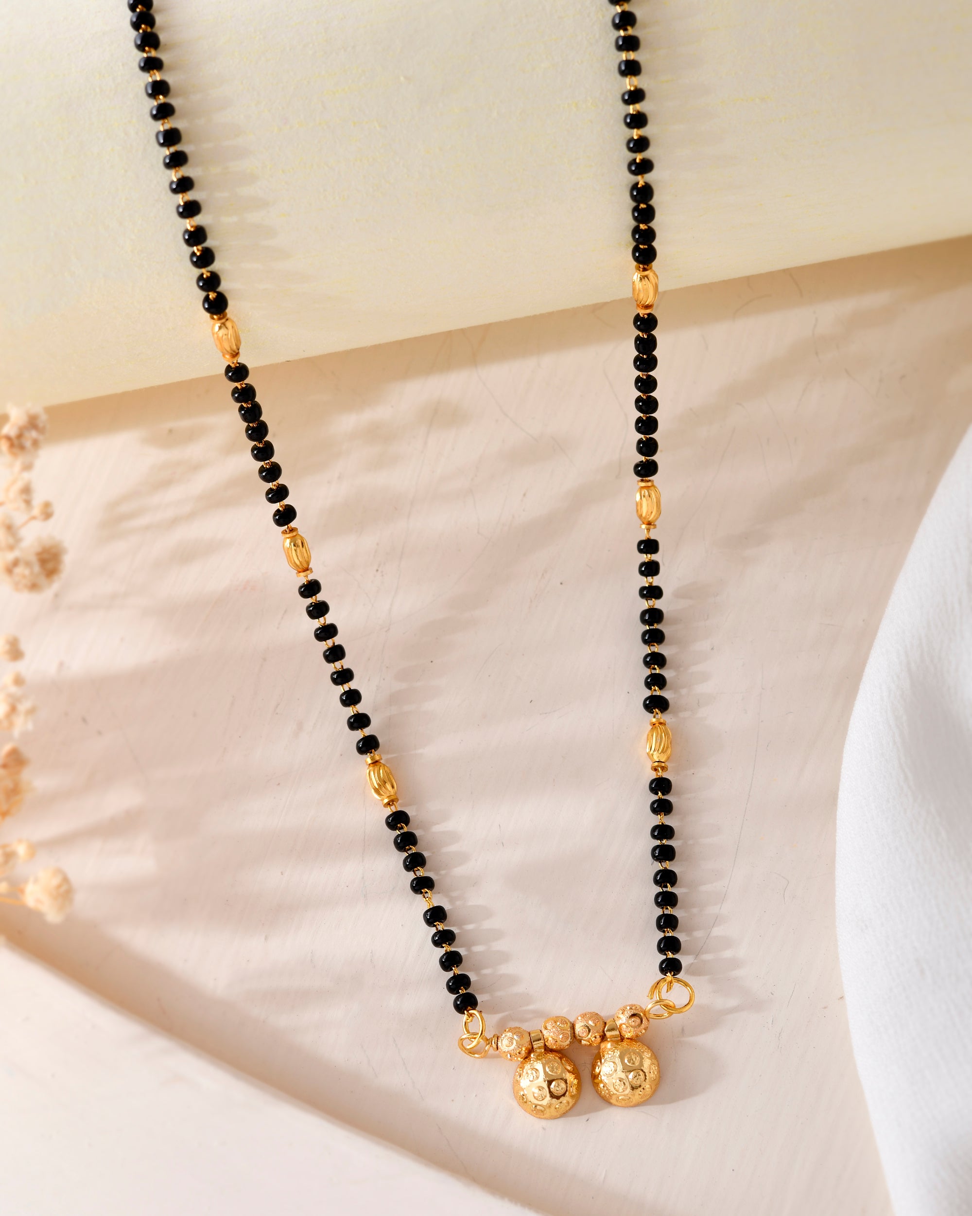 VOJ Gold-Polished Beaded Mangalsutra - Distacart