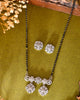 VOJ Silver-Plated Black Beaded & AD Studded Chain Mangalsutra Set - Distacart