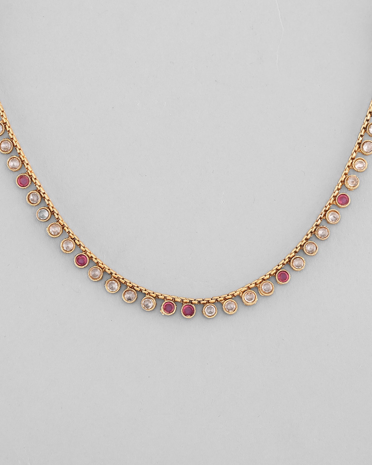 VOJ Gold-Polished Designer Handcrafted Necklace With Earrings - Distacart