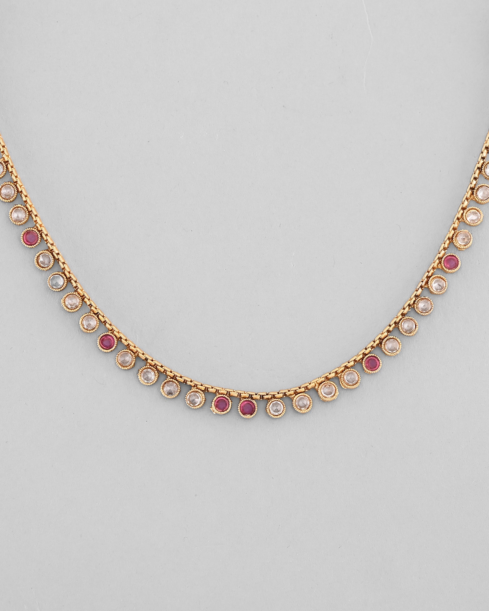 VOJ Gold-Polished Designer Handcrafted Necklace With Earrings - Distacart
