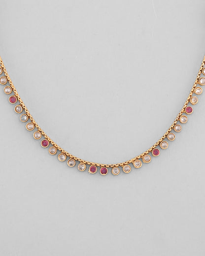 VOJ Gold-Polished Designer Handcrafted Necklace With Earrings - Distacart