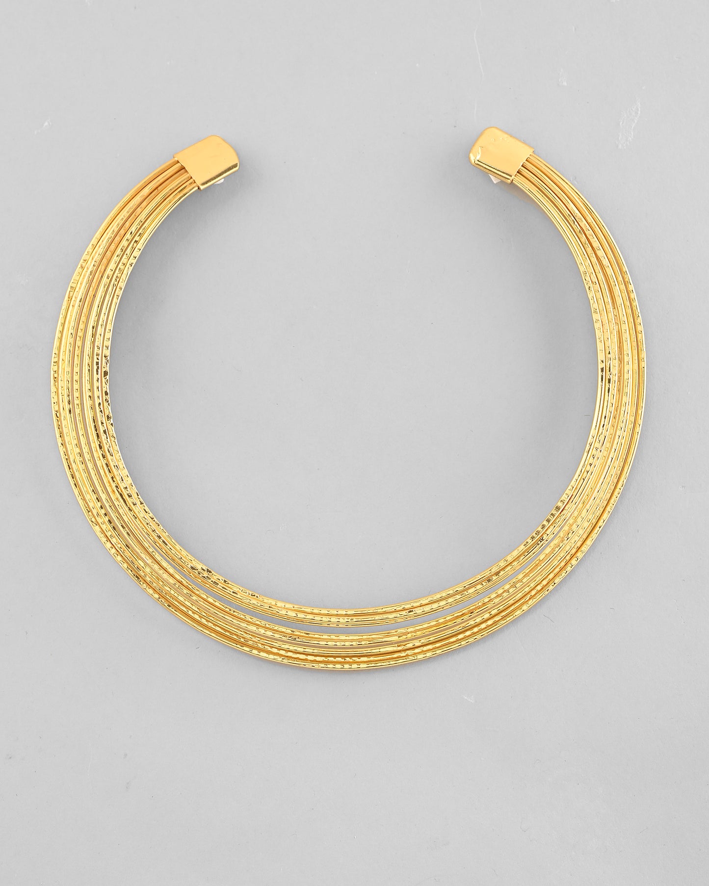 VOJ Gold-Polished Muti Layared Hasli Necklace - Distacart