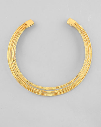 VOJ Gold-Polished Muti Layared Hasli Necklace - Distacart